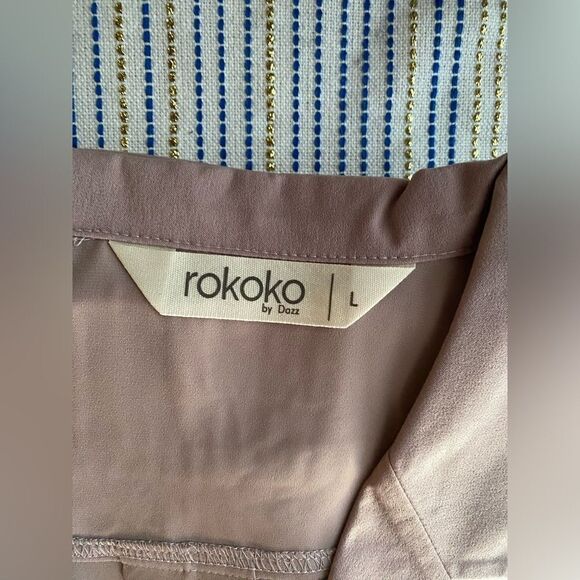 Rokoko Set Women’s Pants/ Shirt Color Nude Short Sleeve Size Small Pockets  NWT - Picture 13 of 16